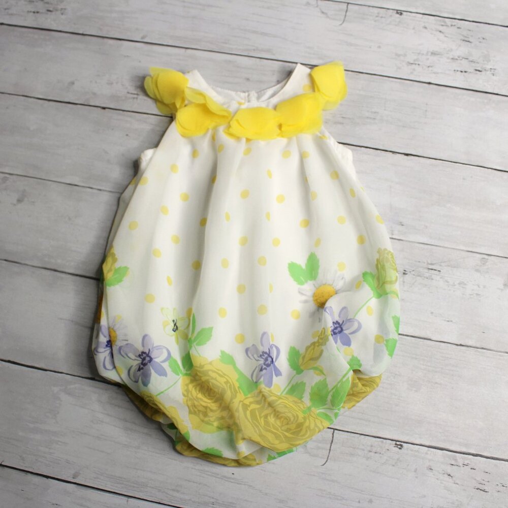 Blueberi Boulevard Girl's Summer Bubble Romper Size 0-3 Months Floral